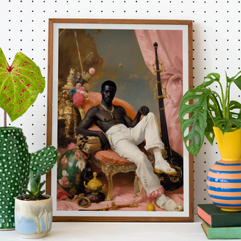 Jacques - Gay Black Sailor Dandy Art Print, Framed Portrait Photograph Person Seated Ornate Decorative Objects