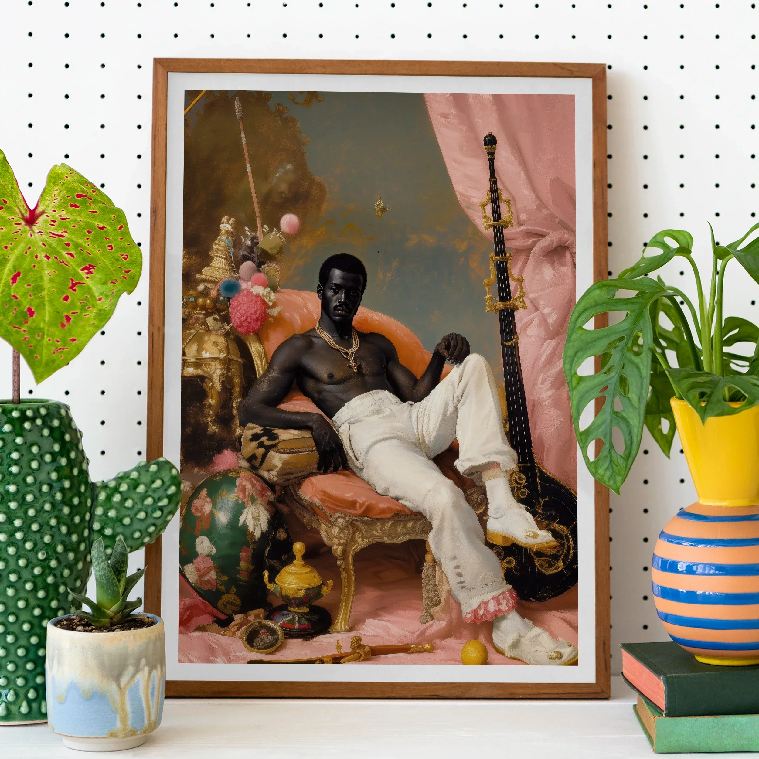 Jacques Gay Black Sailor Dandy Art Print, Framed Portrait Photograph Person Seated Ornate Decorative Objects