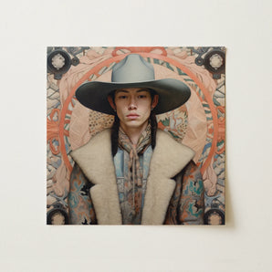 Jacy - Native American Gay Cowboy Art Print / Canvas, Dandy Gay Cowboy, Gay Native American, Native American Cowboy