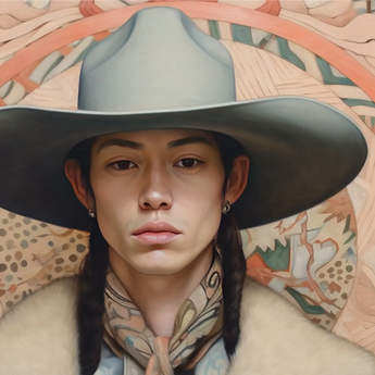 Jacy - Gay Native American Cowboy Dandy Art Print - Posters Prints & Visual Artwork - Aesthetic Art