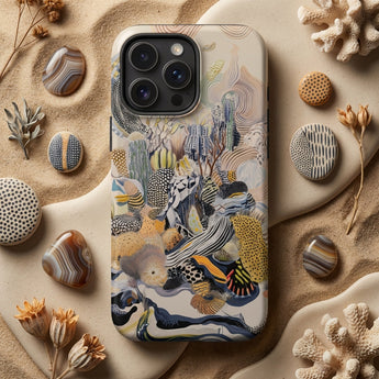 Jamboree - Surreal Desert Cacti Art Phone Case Phone Case Vibrant Abstract Design Stylized Cacti Desert Surreal Cacti, Art Iphone Case,