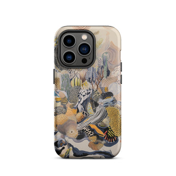 Jamboree - Surreal Desert Cacti Art Phone Case Iphone 14 Pro / Matte Artistic Patterned Phone Case Surreal Desert Cacti, Cacti Art Iphone