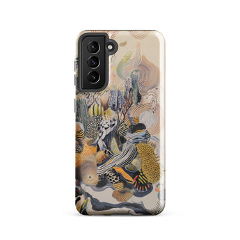 Jamboree - Surreal Desert Cacti Art Phone Case Samsung Galaxy S21 / Gloss Vibrant Abstractly Illustrated Phone Case Mix Earthy Tones