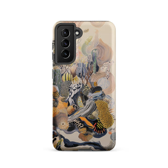 Jamboree - Surreal Desert Cacti Art Phone Case Samsung Galaxy S21 / Matte Vibrant Abstractly Illustrated Phone Case Surreal Desert