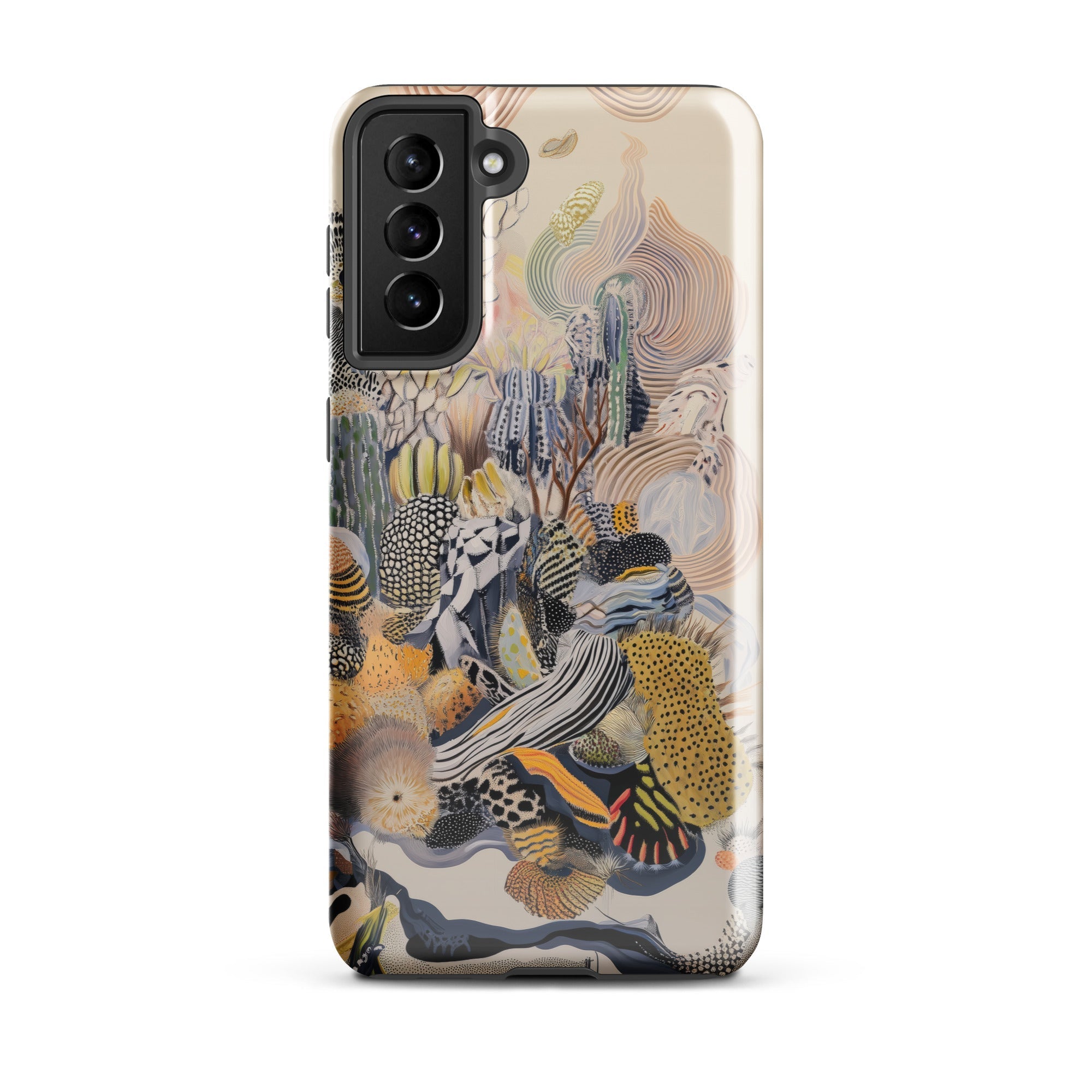 Jamboree Surreal Desert Cacti Art Samsung Case, Galaxy S21 Plus / Gloss, Smartphone Case Abstract Colorful Pattern Corals Fungi