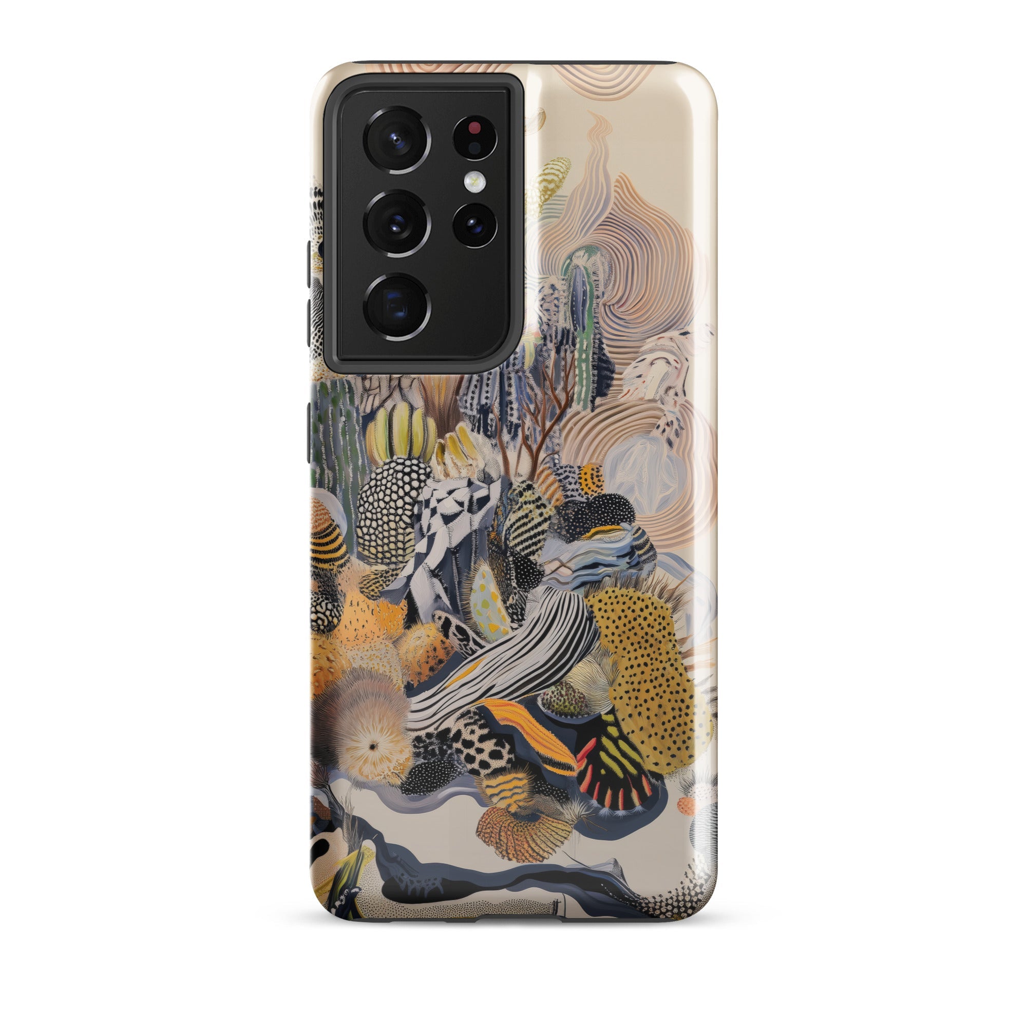 Jamboree Surreal Desert Cacti Art Samsung Case, Galaxy S21 Ultra / Gloss, Phone Case Abstract Colorful Wavy Spotted Pattern
