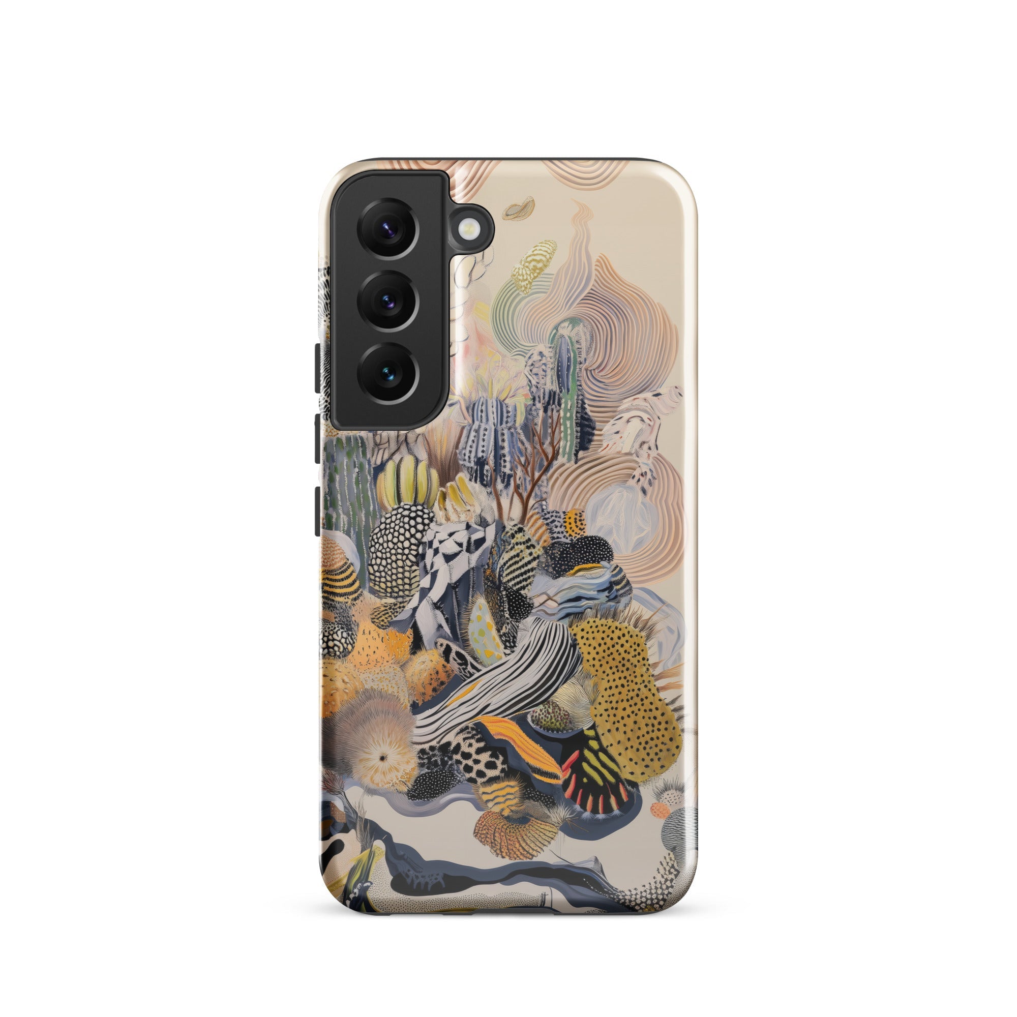 Jamboree Surreal Desert Cacti Art Samsung Case, Galaxy S22 / Gloss, Smartphone Case Abstract Colorful Pattern Coral Marine Life
