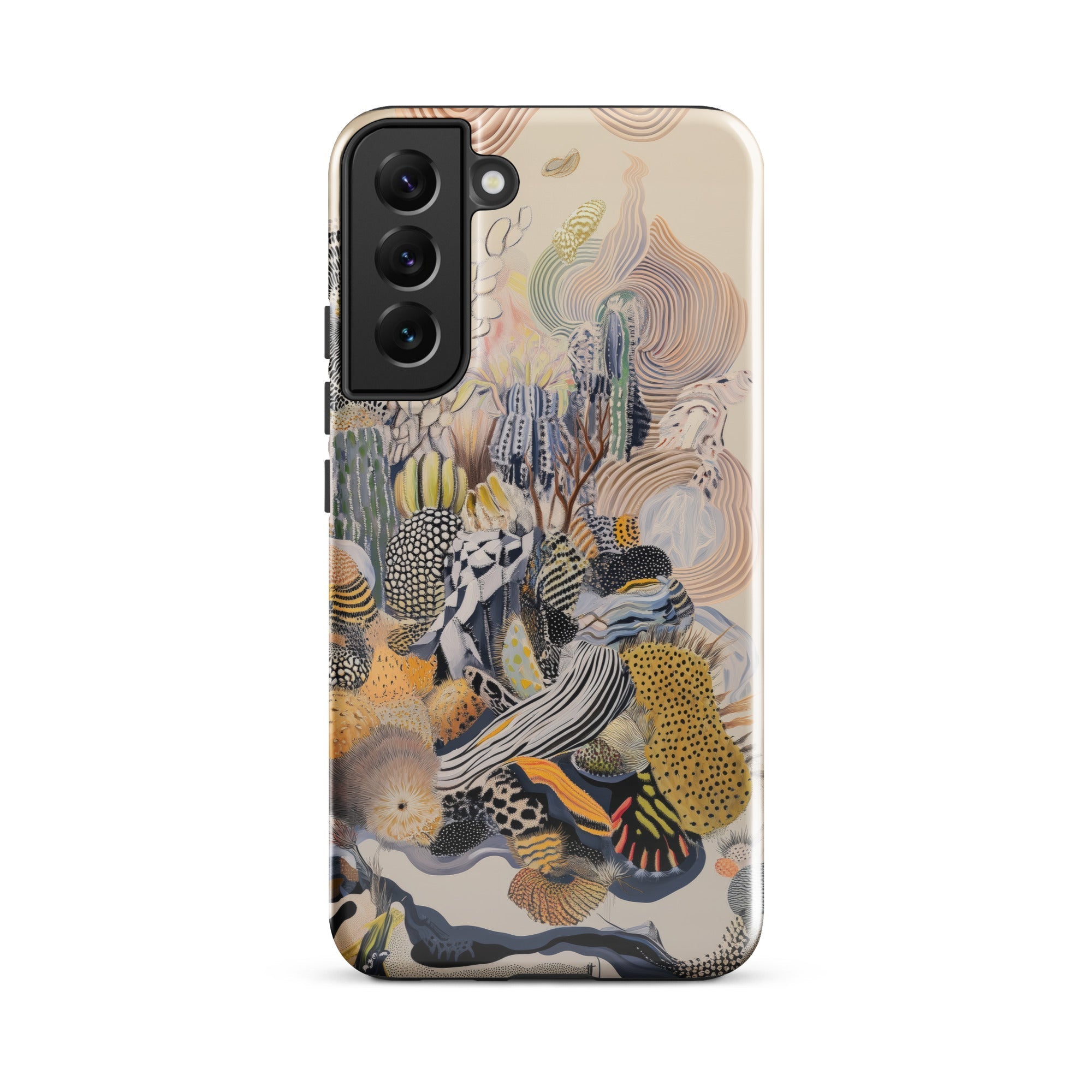 Jamboree Surreal Desert Cacti Art Samsung Case, Galaxy S22 Plus / Gloss, Smartphone Case Abstract Colorful Organic Design Reminiscent Coral