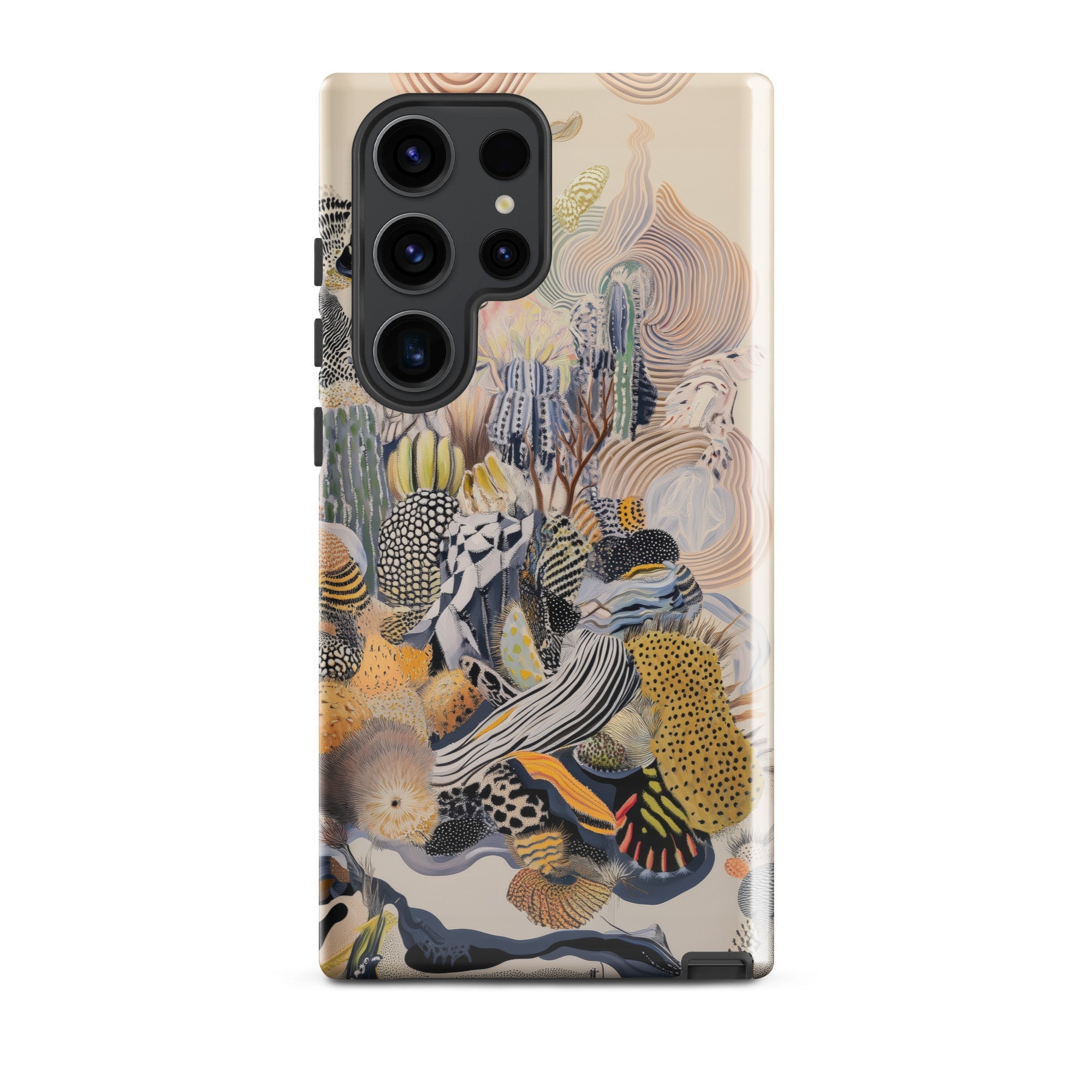 Jamboree Surreal Desert Cacti Art Samsung Case, Galaxy S23 Ultra / Gloss, Smartphone Case Vibrant Abstract Coral Reef Like Pattern