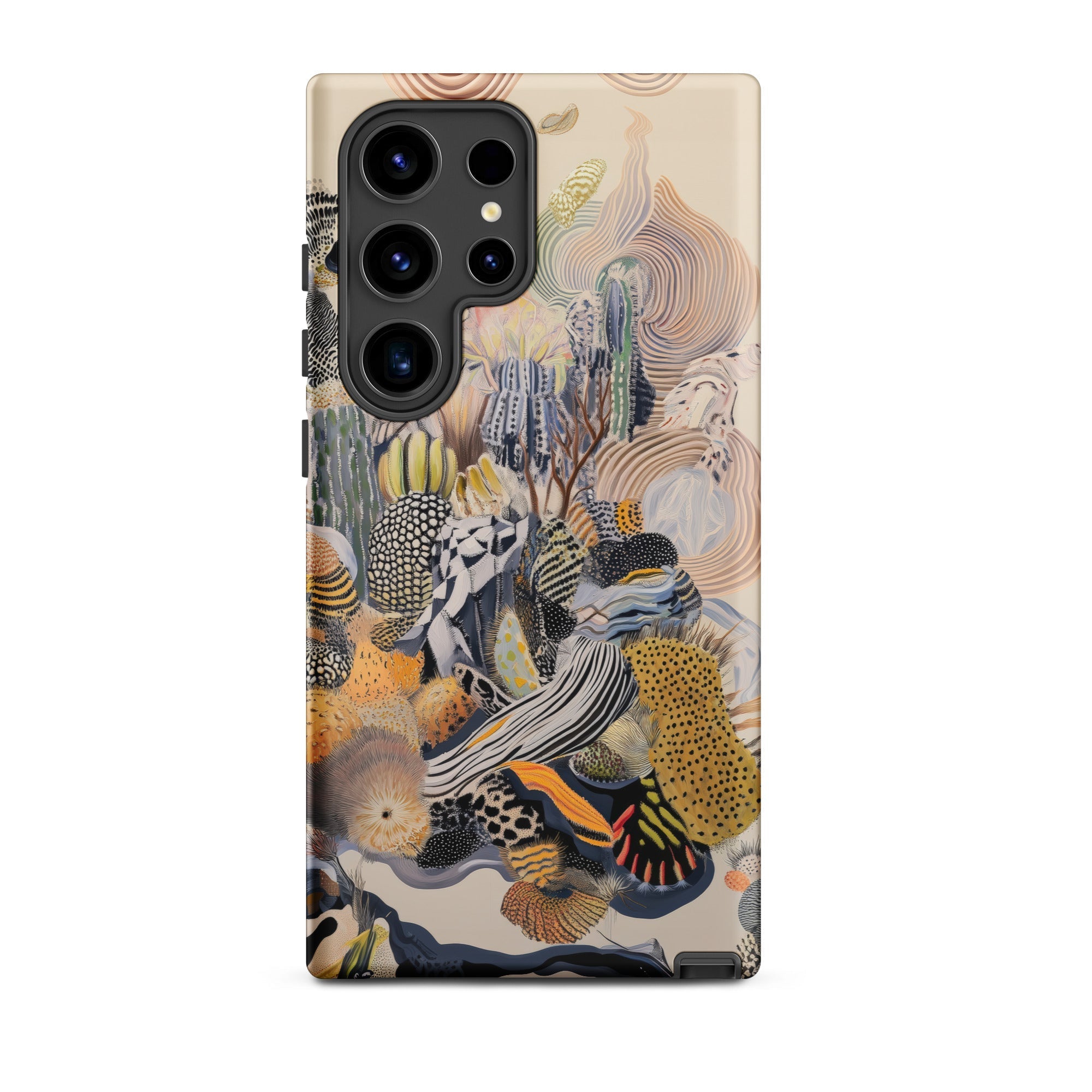 Jamboree Surreal Desert Cacti Art Samsung Case, Galaxy S24 Ultra / Matte, Phone Case Abstract Coral Reef Like Pattern Earthy Tones