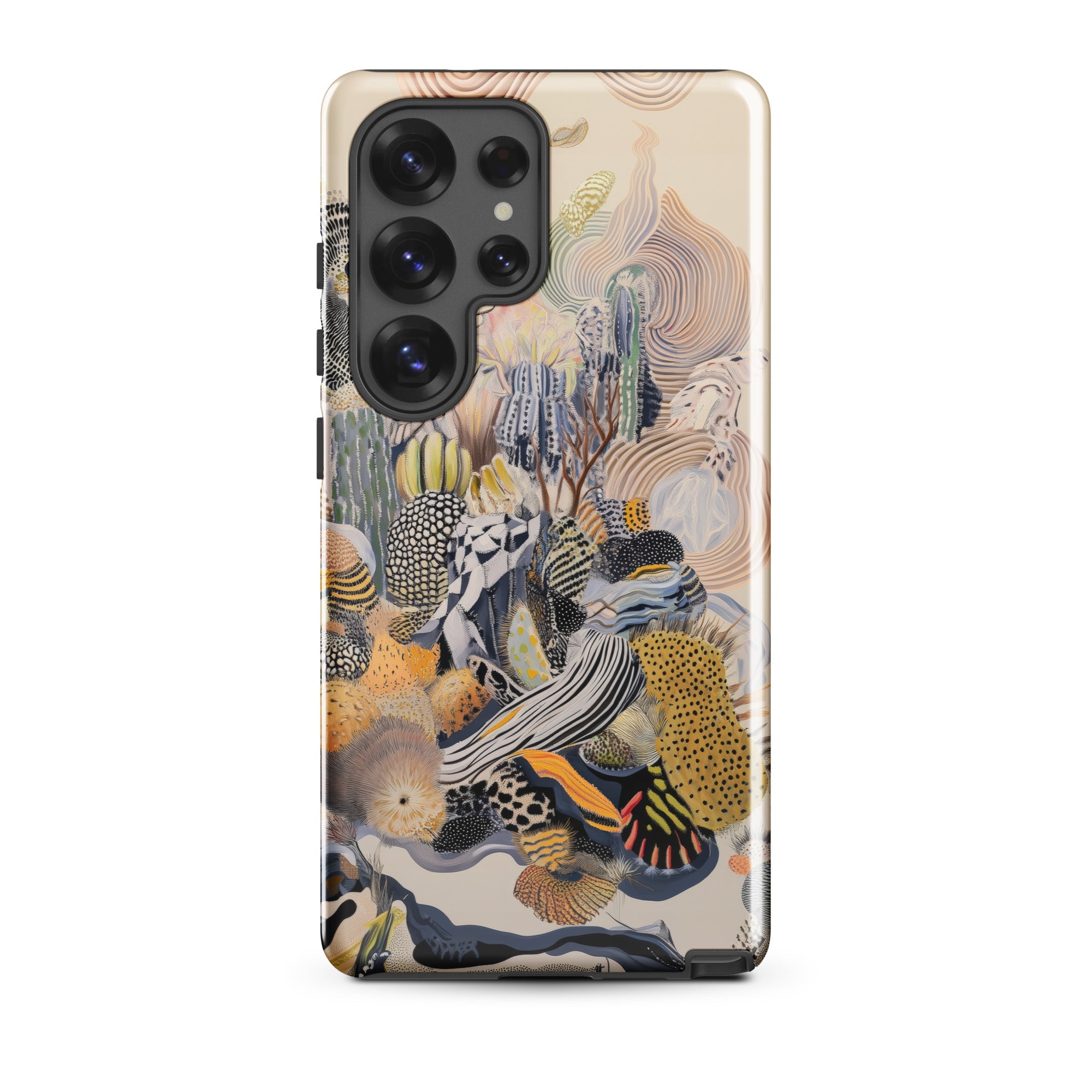 Jamboree Surreal Desert Cacti Art Samsung Case, Galaxy S25 Ultra / Gloss, Smartphone Case Abstract Coral Reef Like Pattern