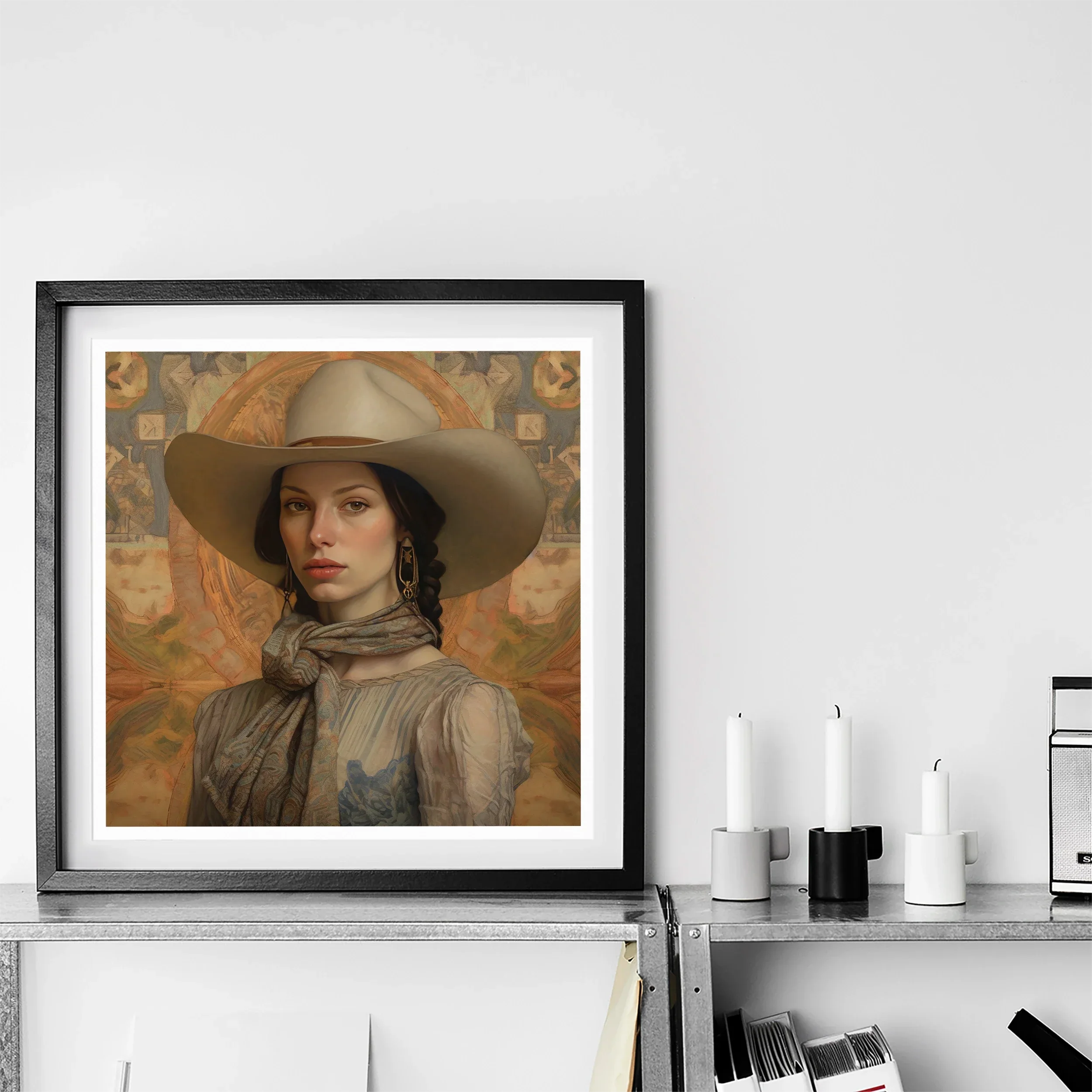 Jamie - Femme Lesbian Cowgirl Art Print Posters Prints & Visual Artwork