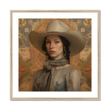 Jamie - Femme Lesbian Cowgirl Art Print, Framed Portrait Woman Cowboy Hat