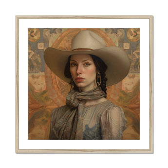 Jamie - Femme Lesbian Cowgirl Art Print, Framed Portrait Woman Cowboy Hat