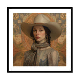 Jamie - Femme Lesbian Cowgirl Art Print, Framed Portrait Woman Cowboy Hat