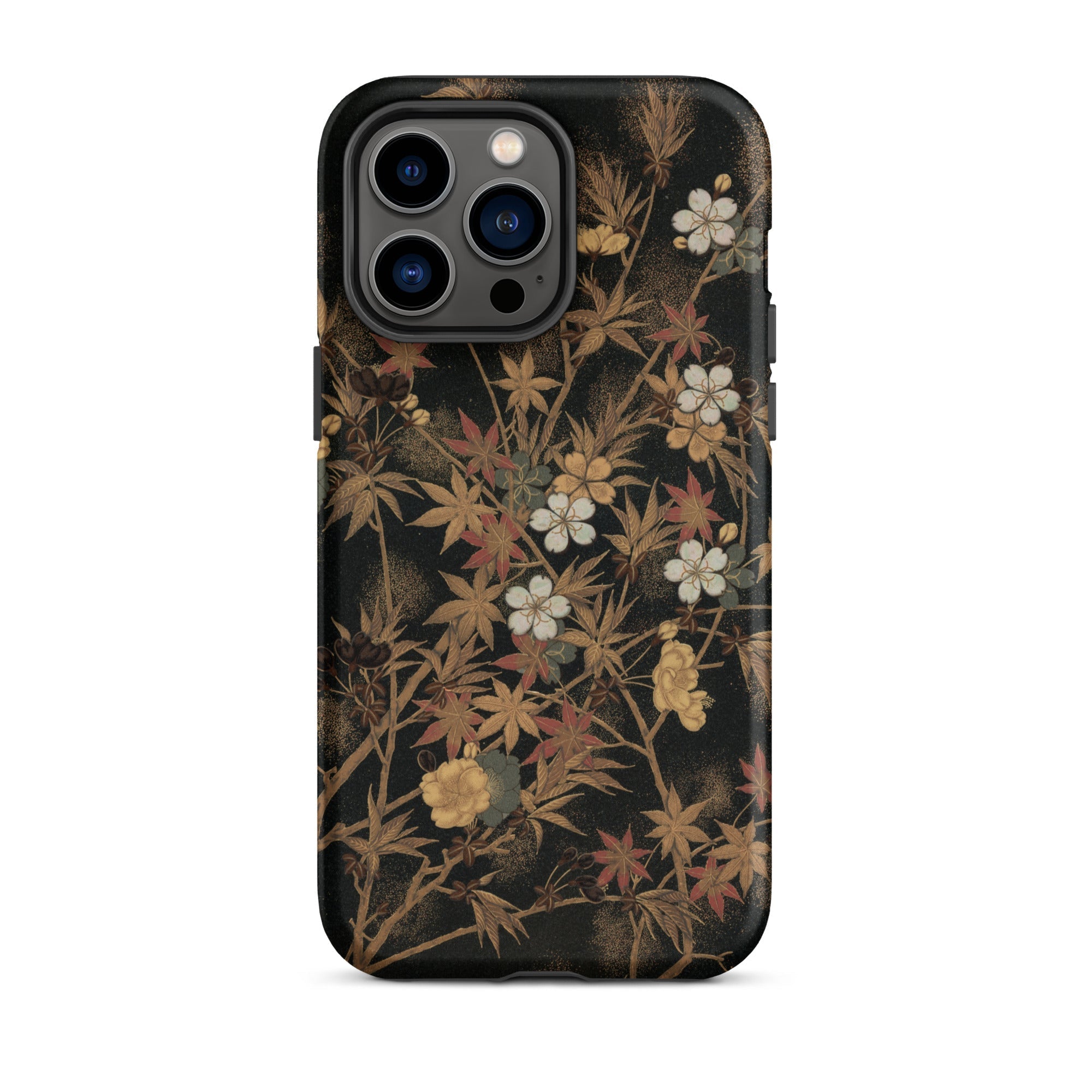 Japanese Autumn Flowers G.a. Audsley Iphone Case, 14 Pro Max / Matte, Floral Patterned Phone Case
