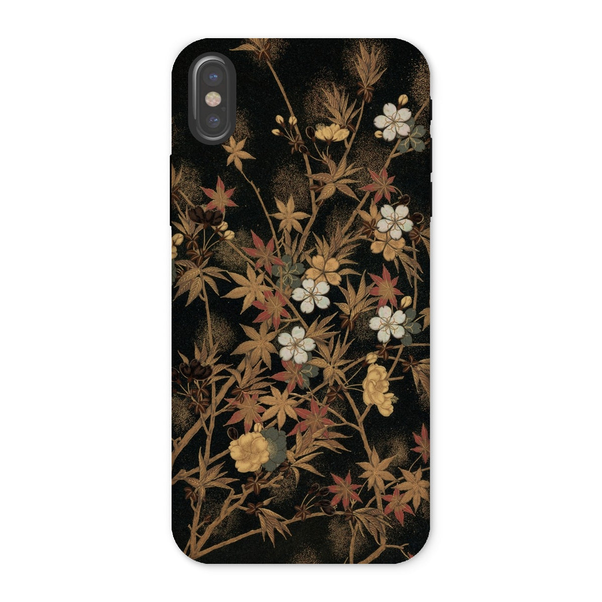 Japanese Autumn Flowers G.a. Audsley Iphone Case, x / Matte, Phone Case Decorated Delicate Floral Pattern Gold White
