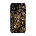 Japanese Autumn Flowers G.a. Audsley Iphone Case, Xr / Matte, Iphone Case Dark Floral Pattern White Blossoms Autumn Colored