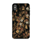 Japanese Autumn Flowers G.a. Audsley Iphone Case, Xs Max / Matte, Phone Case Dark Floral Pattern Gold White Blooms