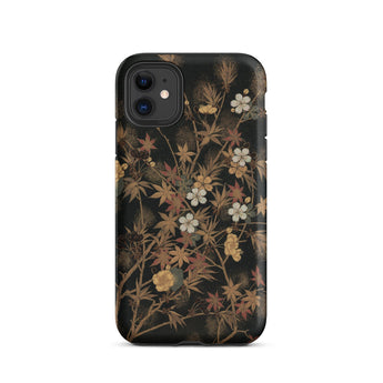 Japanese Autumn Flowers - G.a. Audsley Phone Case Iphone 11 / Matte Floral Patterned Phone Case Japanese Autumn Flowers, George Ashdown