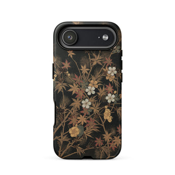 Japanese Autumn Flowers - G.a. Audsley Phone Case Iphone 17 Air / Matte Black Floral Phone Case Autumn Leaves Flowers Design Japanese
