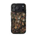 Japanese Autumn Flowers - G.a. Audsley Phone Case Iphone 17 Pro Max / Matte Black Floral Phone Case Matte Finish Intricate Design Japanese