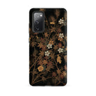 Japanese Autumn Flowers G.a. Audsley Samsung Case, Galaxy S20 Fe / Matte, Black Smartphone Case Dark Floral Leaf Pattern
