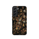 Japanese Autumn Flowers G.a. Audsley Samsung Case, Galaxy S22 / Matte, Black Phone Case Botanical Pattern Flowers Leaves