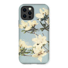 Japanese Azaleas - Kazumasa Ogawa Iphone Case, 12 Pro / Matte, Floral-patterned Smartphone Case White Blossoms Pale Blue Background