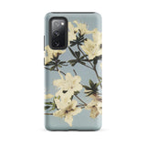 Japanese Azaleas - Kazumasa Ogawa Samsung Case, Galaxy S20 Fe / Matte, Light Blue Smartphone Case White Floral Pattern