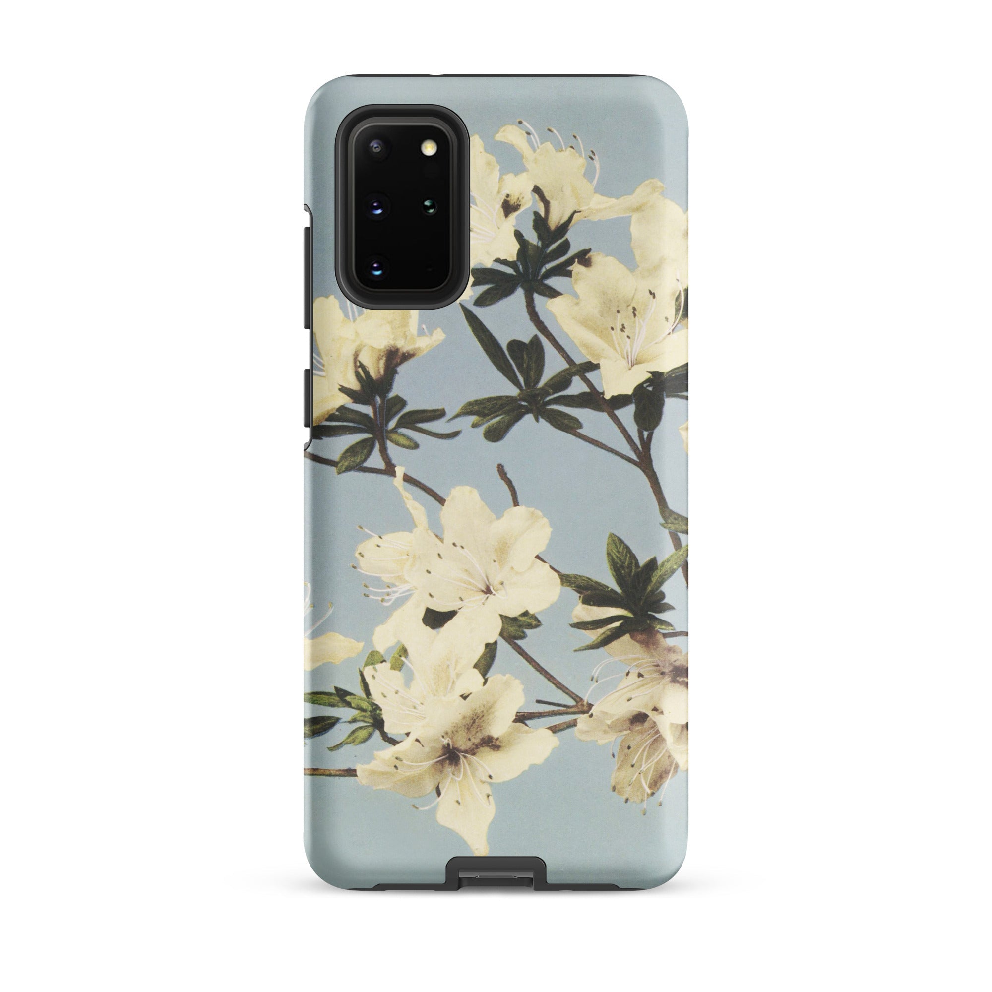 Japanese Azaleas Kazumasa Ogawa Samsung Case, Galaxy S20 Plus / Matte, Light Blue Phone Case Cream Colored Floral Design