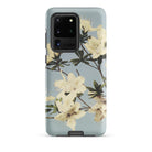 Japanese Azaleas Kazumasa Ogawa Samsung Case, Galaxy S20 Ultra / Matte, Smartphone Case White Floral Pattern Light Blue Background