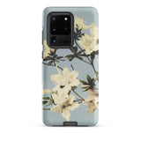 Japanese Azaleas - Kazumasa Ogawa Samsung Case, Galaxy S20 Ultra / Matte, Smartphone Case White Floral Pattern Light Blue Background