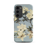 Japanese Azaleas - Kazumasa Ogawa Samsung Case, Galaxy S23 Plus / Matte, Light Blue Phone Case White Floral Pattern