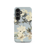 Japanese Azaleas - Kazumasa Ogawa Samsung Case, Galaxy S24 / Matte, Phone Case Cream-colored Floral Design Light Blue Background