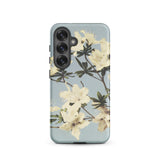 Japanese Azaleas - Kazumasa Ogawa Samsung Case, Galaxy S25 / Matte, Light Blue Phone Case Cream-colored Floral Pattern