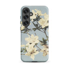 Japanese Azaleas Kazumasa Ogawa Samsung Case, Galaxy S25 Plus / Matte, Light Blue Phone Case White Floral Pattern