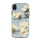 Japanese Azaleas Ogawa Kazumasa Iphone Case, Xr / Matte, Floral Patterned Smartphone Case White Blossoms Pale Blue Background