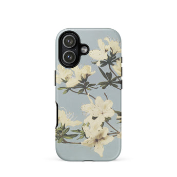Japanese Azaleas - Ogawa Kazumasa Phone Case Iphone 17 / Matte Iphone 12 Case Floral Design Light Blue Background Kazumasa Ogawa Floral,