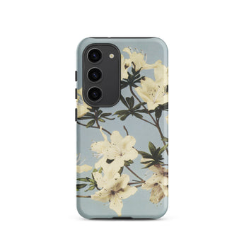 Japanese Azaleas - Ogawa Kazumasa Phone Case Samsung Galaxy S23 / Matte Sleek Phone Case Delicate Floral Design Cream-colored Blossoms