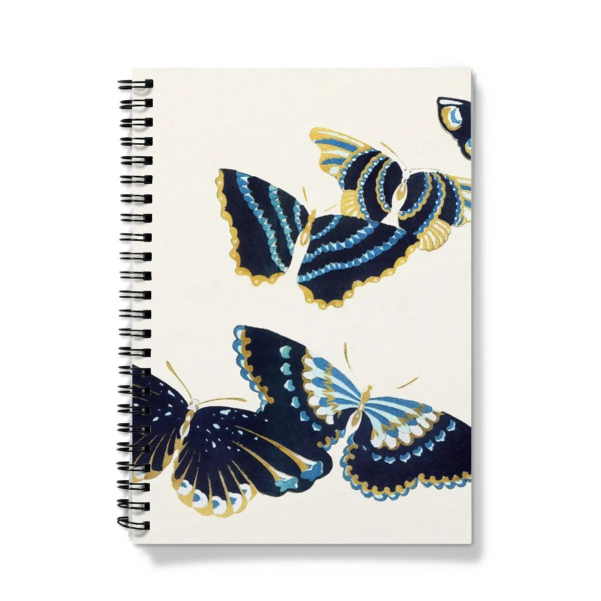 Japanese Blue Butterflies Too - Kamisaka Sekka Art Notebook - A5 / Graph - Notebooks & Notepads - Aesthetic Art