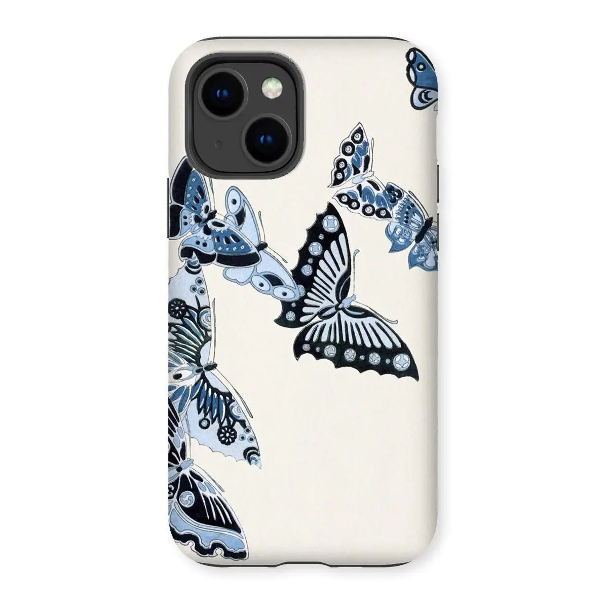 Japanese Blue Butterflies - Kamisaka Sekka Art Phone Case - Iphone 14 / Matte - Mobile Phone Cases - Aesthetic Art