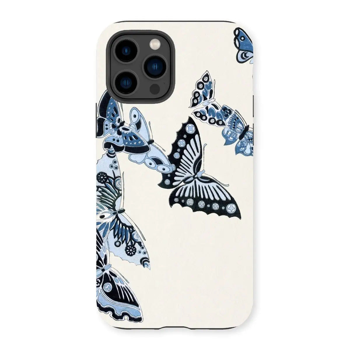 Japanese Blue Butterflies - Kamisaka Sekka Art Phone Case - Iphone 14 Pro / Matte - Mobile Phone Cases - Aesthetic Art