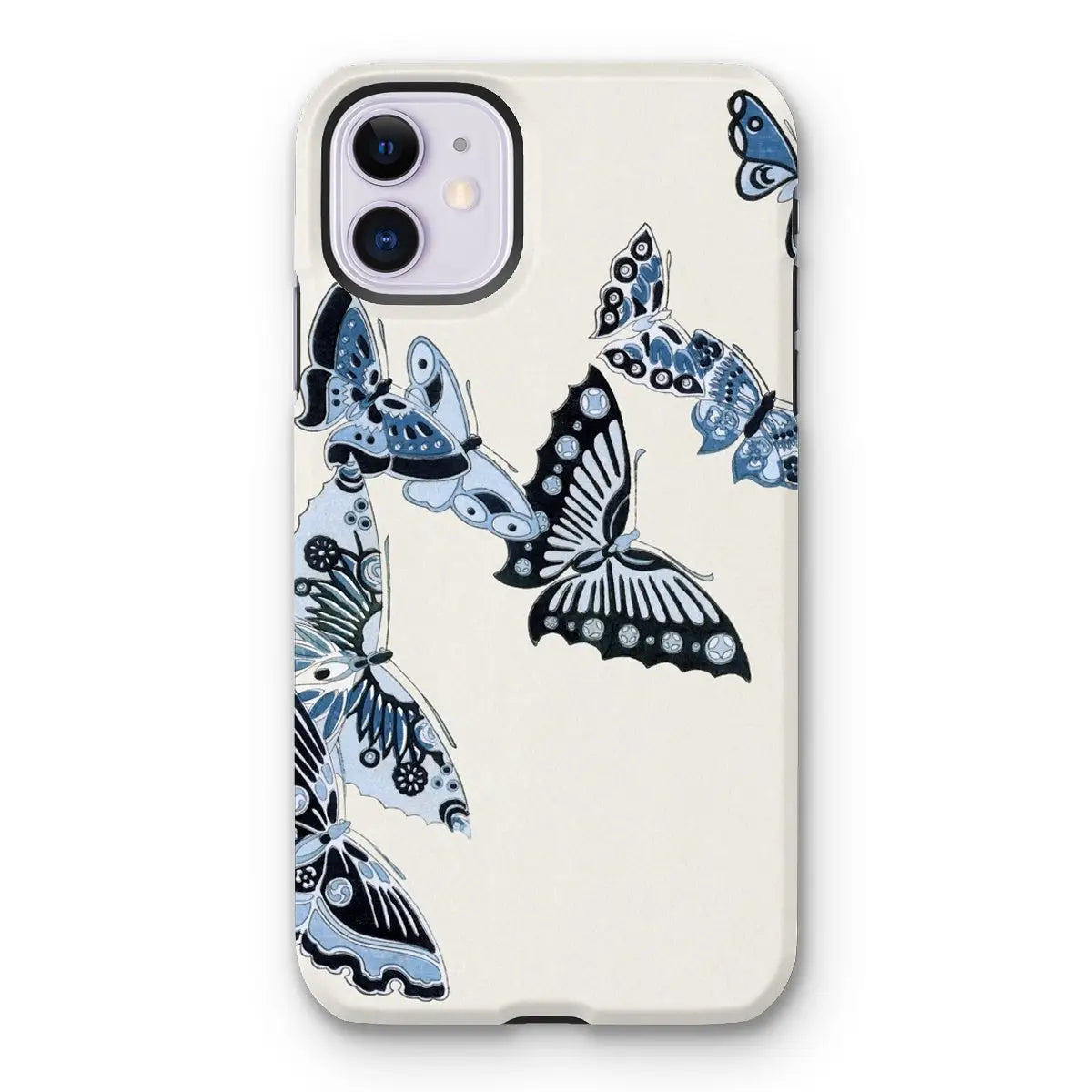 Japanese Blue Butterflies - Kamisaka Sekka Art Phone Case - Iphone 11 / Matte - Mobile Phone Cases - Aesthetic Art