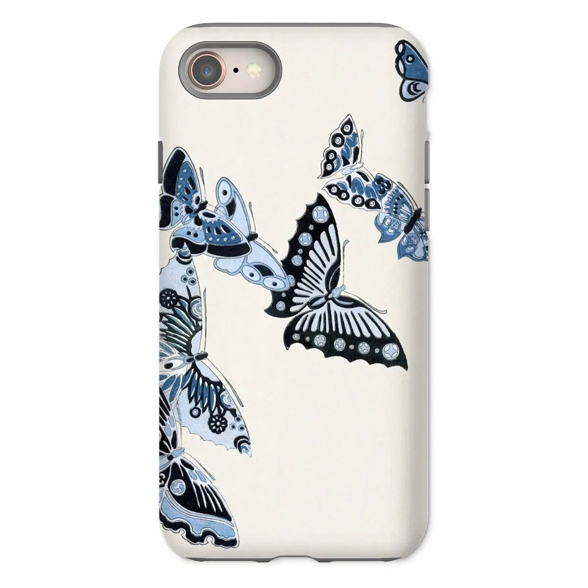 Japanese Blue Butterflies - Kamisaka Sekka Art Phone Case - Iphone 8 / Matte - Mobile Phone Cases - Aesthetic Art