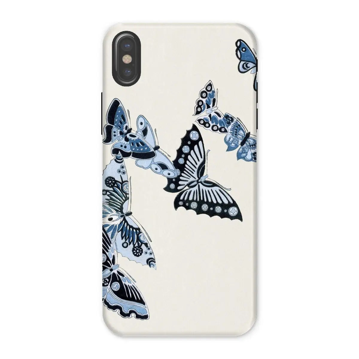 Japanese Blue Butterflies - Kamisaka Sekka Art Phone Case - Iphone x / Matte - Mobile Phone Cases - Aesthetic Art