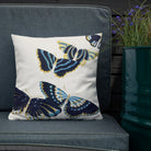 Japanese Blue Butterflies - Kamisaka Sekka Art Pillow Throw Pillows