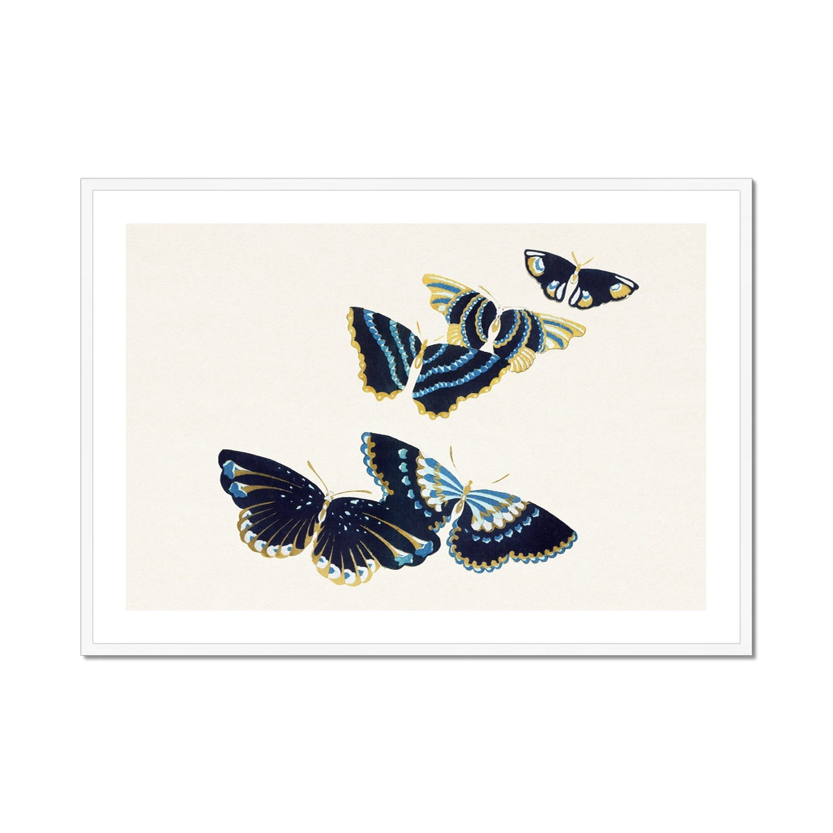 Japanese Blue Butterflies too - Kamisaka Sekka Art Print - Posters Prints & Visual Artwork