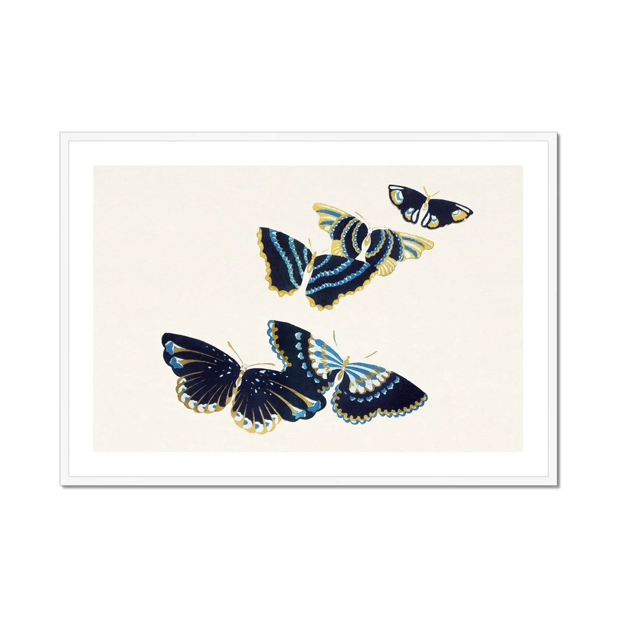 Japanese Blue Butterflies too - Kamisaka Sekka Art Print