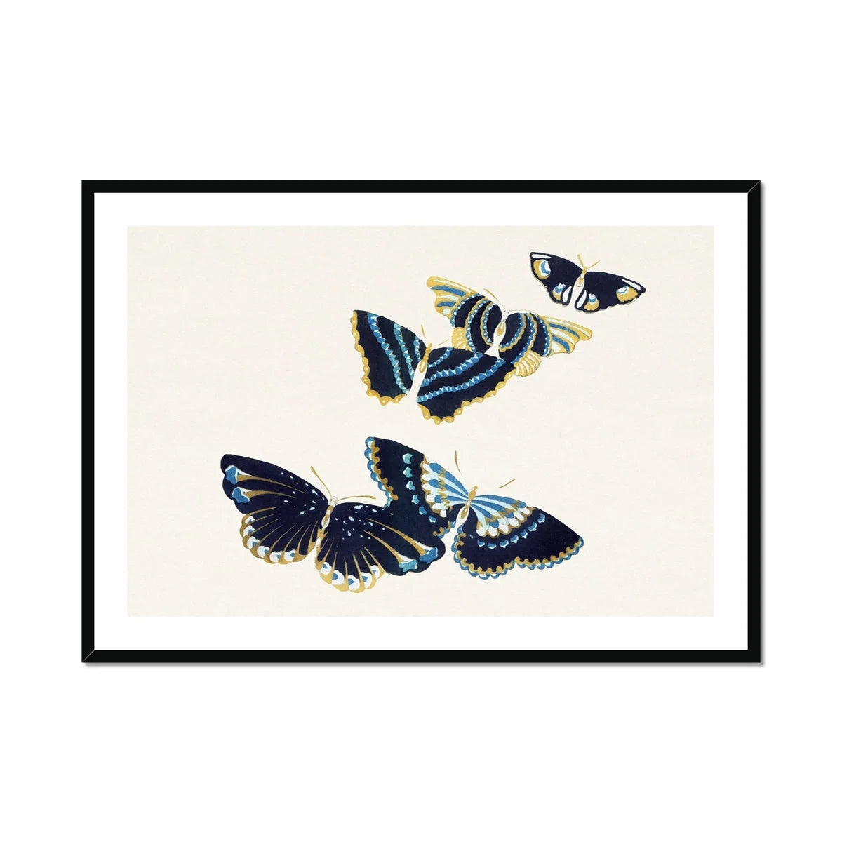 Japanese Blue Butterflies too - Kamisaka Sekka Art Print